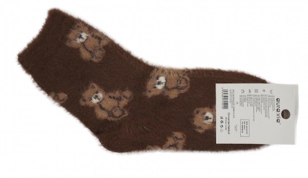 Skarpety zimowe Thermo to wyjątkowe skarpetki w stonowanych kolorach, charakteryzujące się długim włosem i motywem misia. Rozmar 35-38, Model NB620.