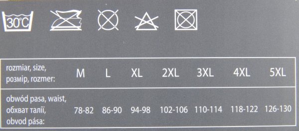 Tabela rozmiarów - Model GMB-006 Black