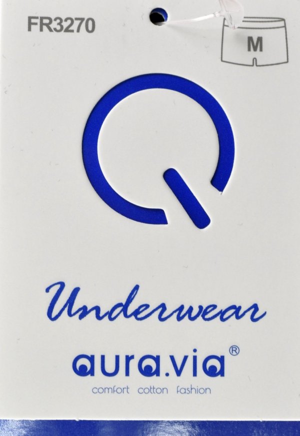 Bawełniane bokserki Aura.Via ATTRACTIVE – czarne z niebieskim pasem, M