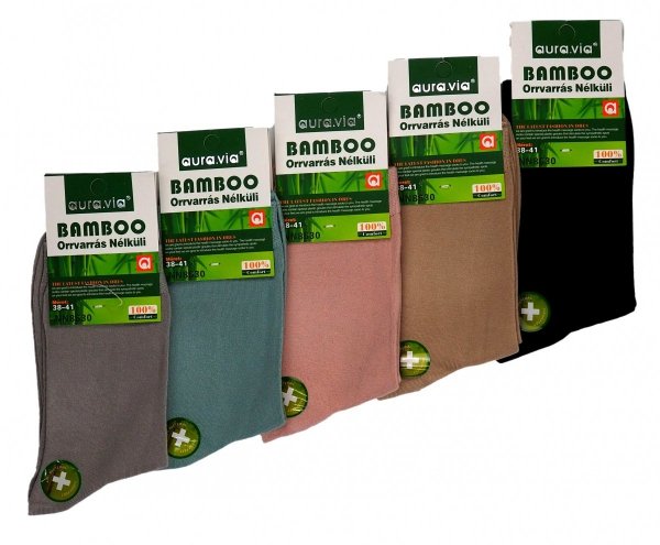 Skarpetki wykonane z wiskozy w pastelowych kolorach. Zestaw pięciu par. w rozmiarze 38-41 firmy Aura.via. Model NN8630 - bardzo dora jakość produktu.