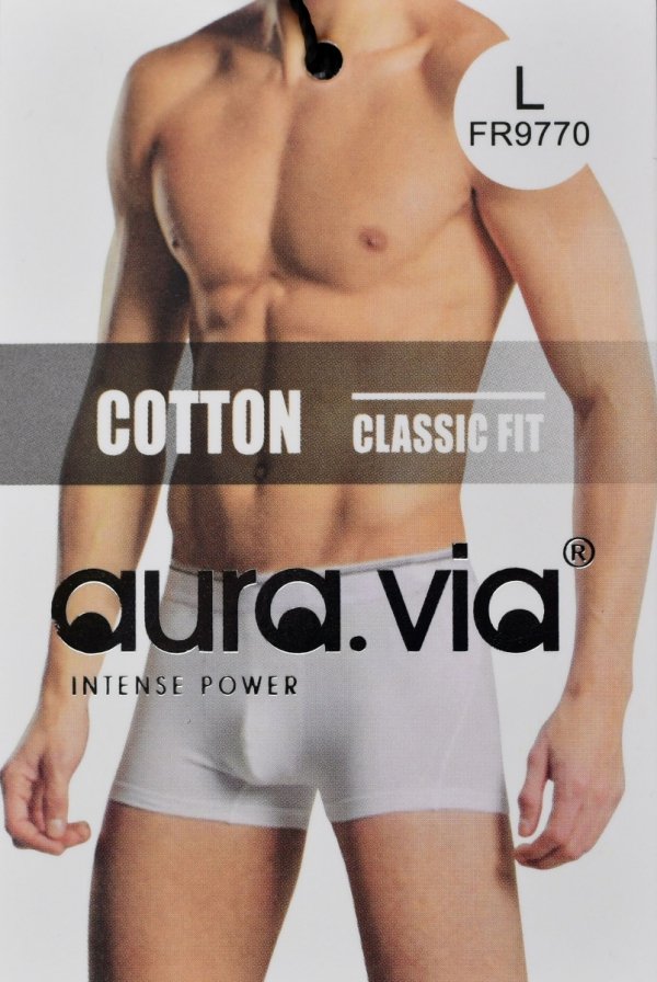 Prążkowane bokserki Auravia–niebieskie, classic fit, płaskie szwy, rozmiar 3XL