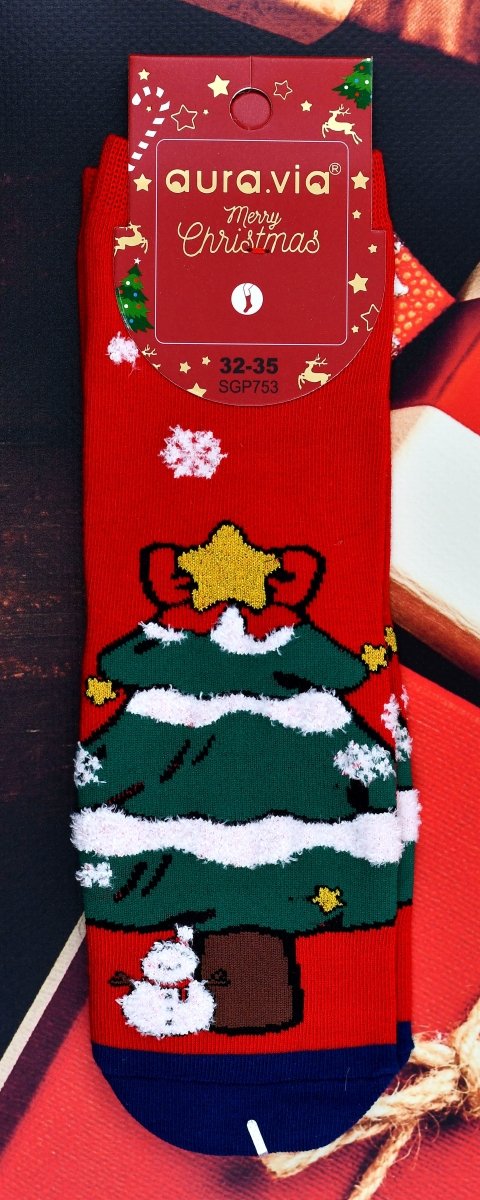 Świąteczne skarpety Aura.Via z brokatem–wyjątkowy blask na zimę 32-35