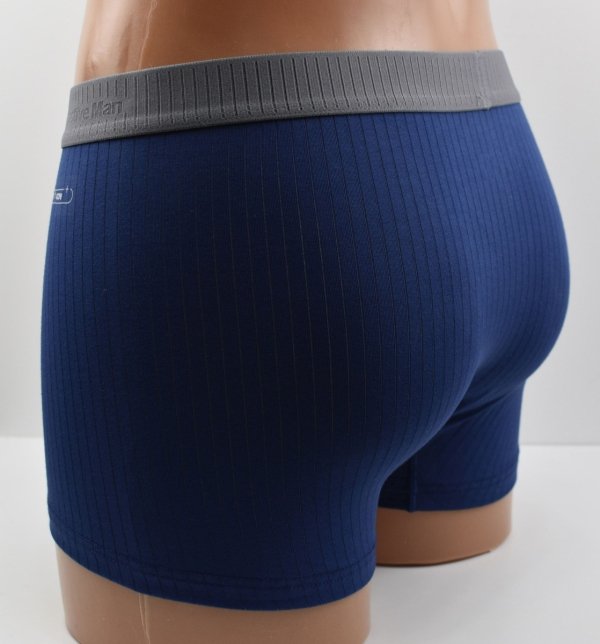 Prążkowane bokserki Auravia–niebieskie, classic fit, płaskie szwy, rozmiar 6XL