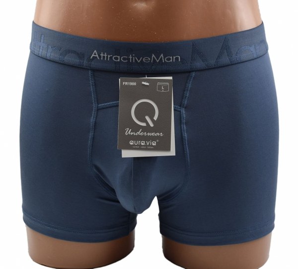 Bokserki męskie Auravia AttractiveMan–bambus, ciemnoniebieskie, gładkie, rozmiar 2XL