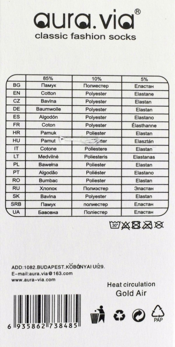Skarpetki damskie bawełniane Aura Via 5-pak. Haftowane serca, pastelowe barwy, kremowe wykończenie i wygodna prążkowana struktura.
