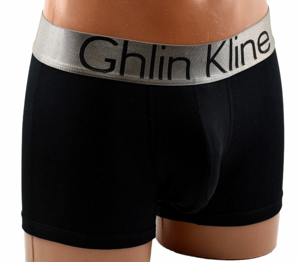 Bawełniane bokserki męskie Aura.Via – czarne z ozdobnym pasem Ghlin Kline, XL