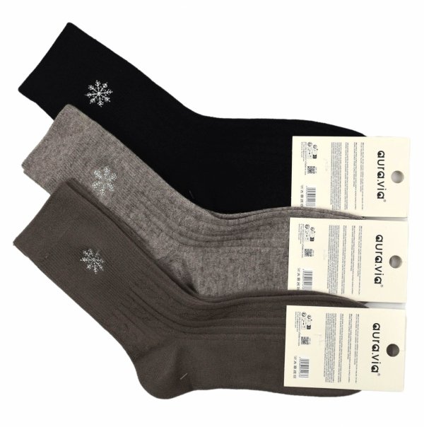 Zimowe skarpety damskie THERMO-elegancka śnieżynka 35-38