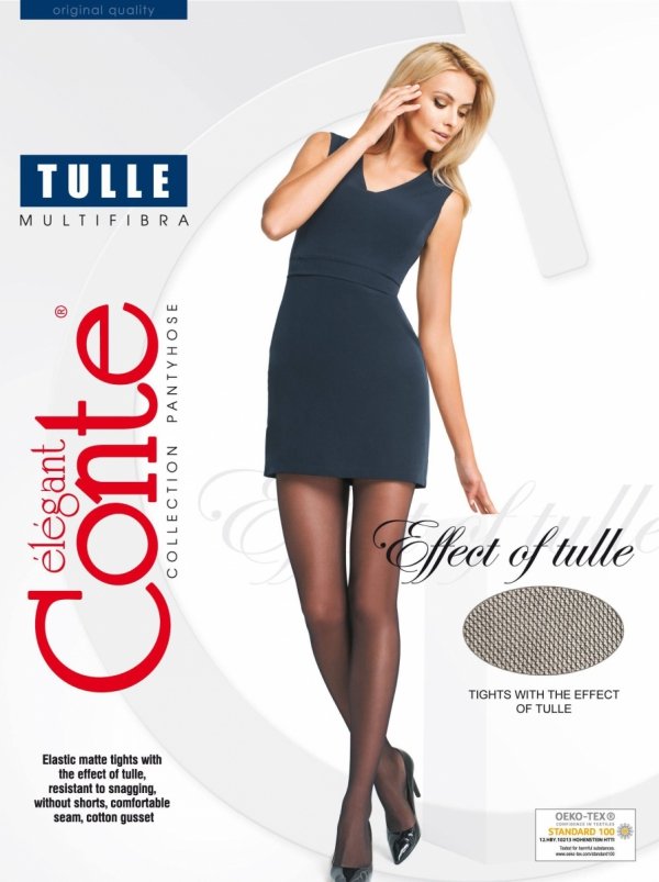 Conte Tulle 30 DEN – Matowe rajstopy z efektem tiulu, odporne na zaciągnięcia