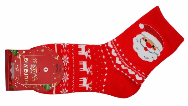 Skarpety świąteczne 38-41 AuraVia,skarpetki gwiazdka unisex mikołaj prezent