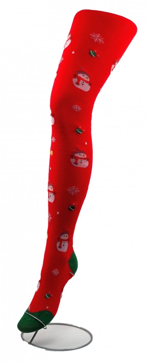 Czerwone i czarne rajstopy świąteczne to hit zimowych stylizacji! Delikatne wzory bałwanków i reniferów dodają im uroku, a miękki, przyjemny materiał dba o komfort i ciepło Twoich nóg.