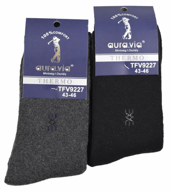Męskie skarpety AURAVIA THERMO to połączenie klasy i funkcjonalności. Grube, ciepłe i oddychające – idealne na zimę.