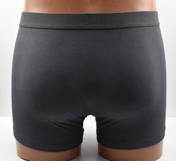 Bokserki bambusowe w kolorze grafitowym idealnie sprawdzą się do pracy i aktywności. Łączą naturalną świeżość z elastycznym, wygodnym pasem.