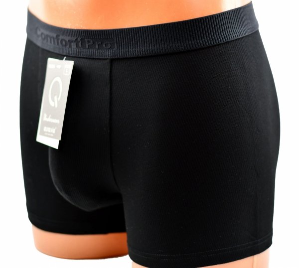 Czarne bambusowe bokserki prążkowane Aura.Via Comfort Pro, rozmiar L