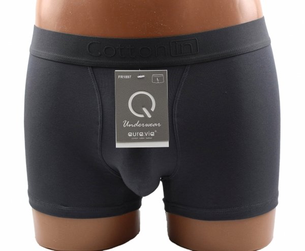 Auravia Cotton In – grafitowe bokserki męskie 95% bawełny, rozmiar 2XL
