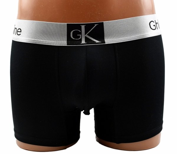 Bokserki męskie Aura.Via czarne z połyskującym pasem, rozmiar L