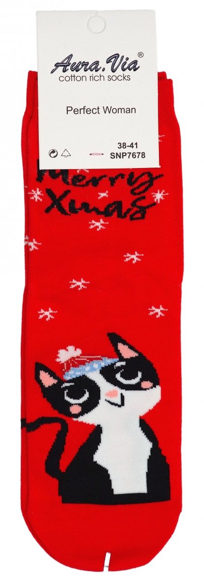 Skarpety świąteczne 38-41 AuraVia,skarpetki gwiazdka unisex mikołaj prezent