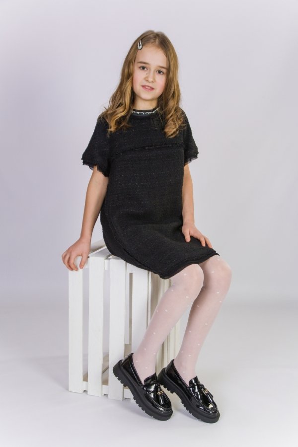 Rajstopy 20 DEN CARMEN gładkie, białe w kropk, rozmiar 104/110