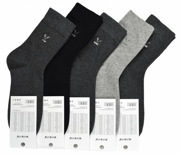 Zestaw męskich skarpet w prążki, komfort bawełny i haft VICTORY 43-46 