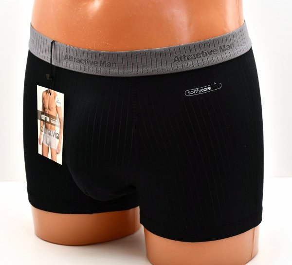 Prążkowane bokserki Auravia–czarne, classic fit, płaskie szwy, rozmiar 2XL