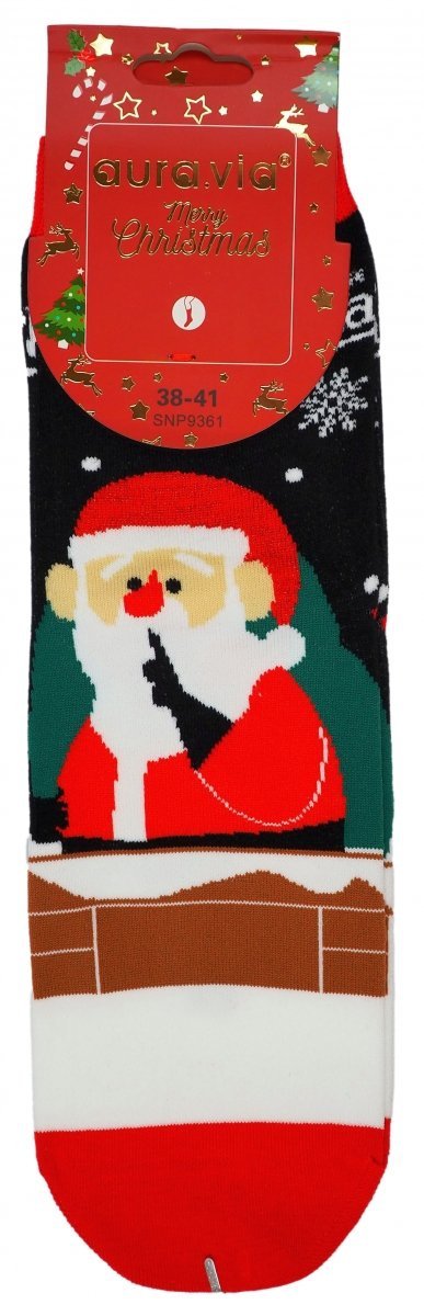 Skarpetki bawełniane, motyw świąteczny. Wykonane w rozmiarze 35-38 firmy Aura.Via