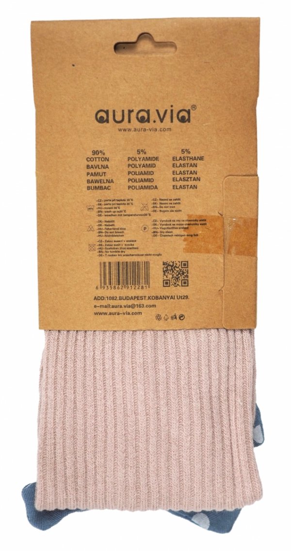 Rajstopki z Prążkowaną Strukturą i Kokardką w Grochy 4-6 lat  90% bawełny