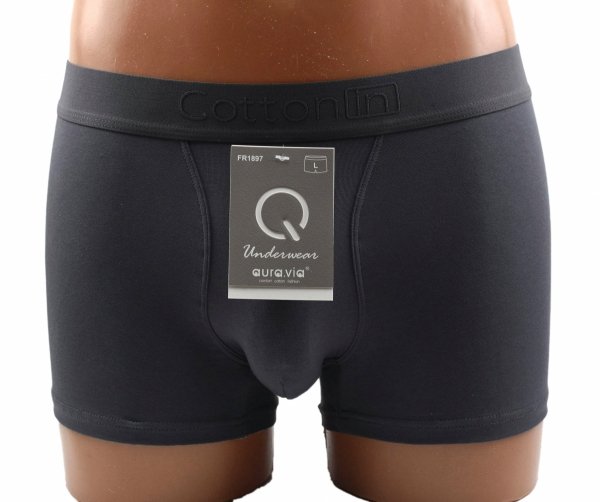 Auravia Cotton In – grafitowe bokserki męskie 95% bawełny, rozmiar L