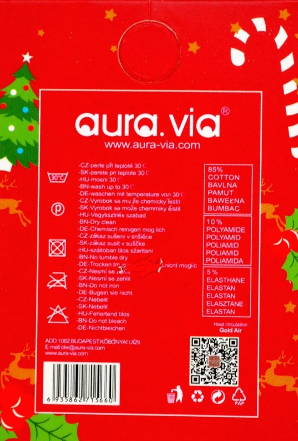 Metka. Skarpety świąteczne antypoślizgowe ,dziecięce w rozmiarze 12-24 M firmy AuraVia
