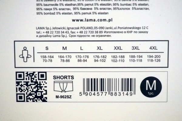 Bawełniane bokserki męskie,firmy LaMa roz 2XL