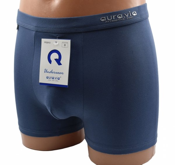 Bokserki męskie AuraVia niebieskie–95% bawełny, gładkie i elastyczne, rozmiar 2XL