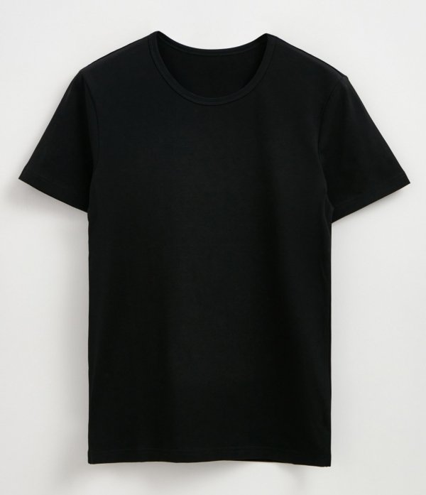 Męski t-shirt DIWARI w kolorze czarnym – elegancki, prosty i trwały. Bawełna premium i elastan gwarantują komfort przez cały dzień.