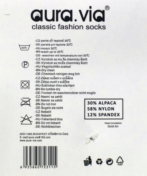 Zimowe skarpety THERMO z alpaką – gruby 3-pak z ozdobnym oplotem 39-42