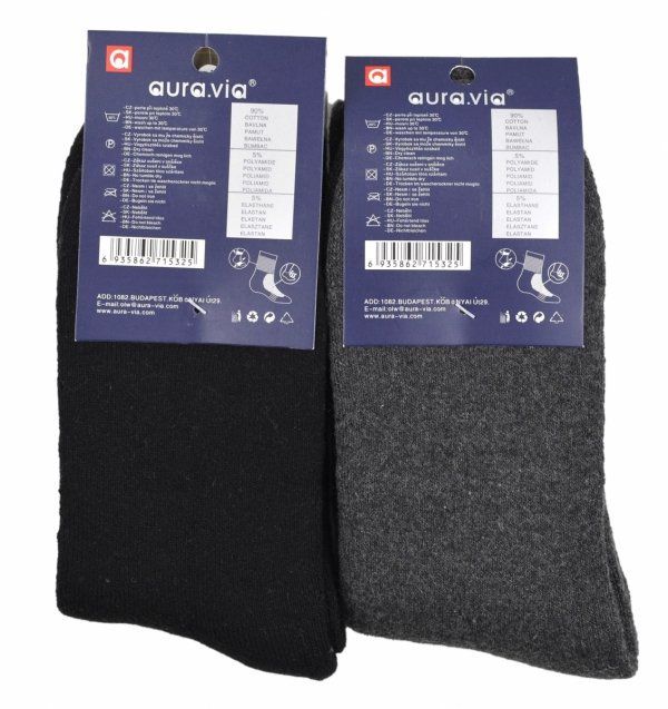 Skarpety męskie AURAVIA THERMO z bawełny są doskonałe do codziennego użytku. Naturalne włókna i elegancki wygląd.