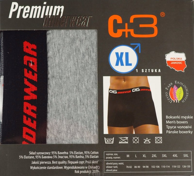 Bawełniane bokserki męskie, jakość firmy C+3 r XL