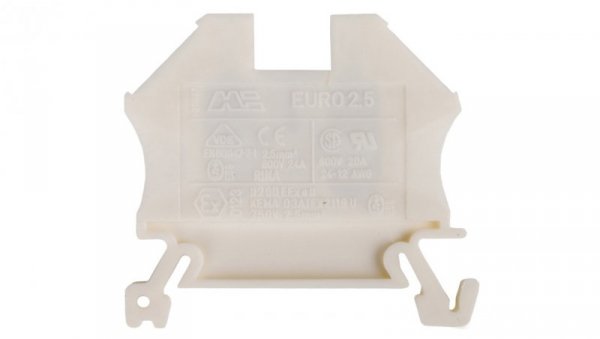 Złączka szynowa 2-przewodowa 2,5mm2 biała EURO 43408WT
