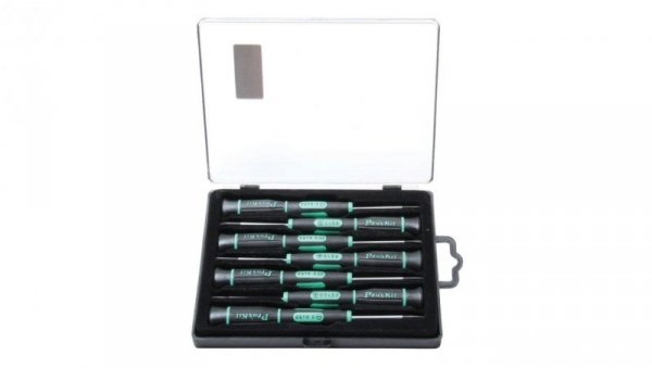 Zestaw wkrętaków precyzyjnych 7szt. stal Cr-Mo-V czernione końcówki Pros Kit SD-081A / 11322