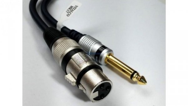 Kabel przyłącze mikrofonowe gn.XLR 3p/wt.Jack 6,3 mono MK17 /3,0m/