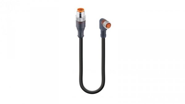 Kabel konfekcjonowany obustronnie złącza M12 męskie proste / M8 żeńskie kątowe 3-pinowe LED PUR RST 3-RKMWV/LED A 3-224/1 M