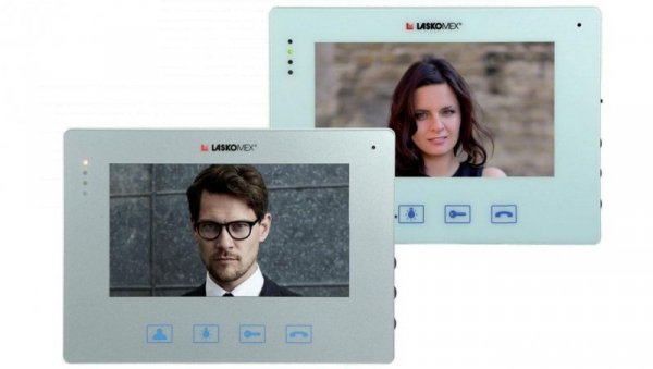 Kolorowy monitor głośnomówiący 7 panoramiczny TFT LCD dotykowe przyciski z podświetleniem, biały MVC-8151