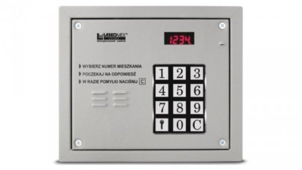 Domofonowy Panel audio z czytnikiem kluczy RFID 125kHz podświetlaną klawiaturrą mechaniczną CP-2503MR srebrny