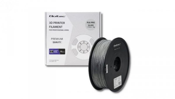 Qoltec Profesjonalny filament do druku 3D PLA PRO 1.75mm 1kg Silver