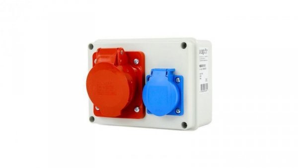 Rozdzielnica siłowa n/t 1x16A 5P + 1x230V IP44 118x158x74 NBOX15.1