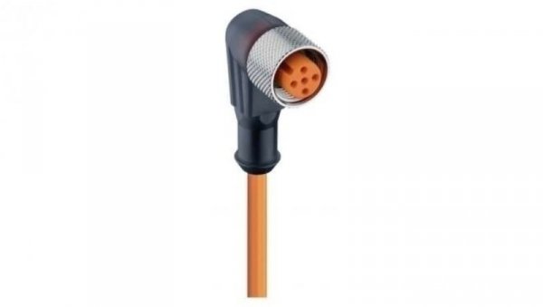 Kabel konfekcjonowany jednostronnie M12 5-pinowy złącze żeńskie kątowe samoblokujący gwint PVC pomarańczowy RKWT 5-56/2 M