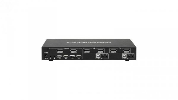 Przełącznik KVM DisplayPort/USB 2x1 Dual Head Video 4K*30Hz