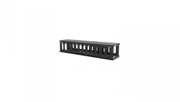Organizer kabli 2U do szaf rack 19 z pokrywą, czarny