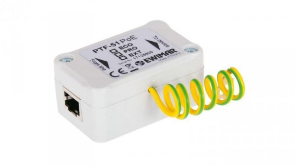 Ochronnik przeciwprzepięciowy do sieci LAN i kamer IP, PTF-51-EXT/PoE