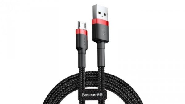 Kabel Baseus cafule CAMKLF-C91 (USB M - Micro USB M 2m kolor czarno-czerwony)