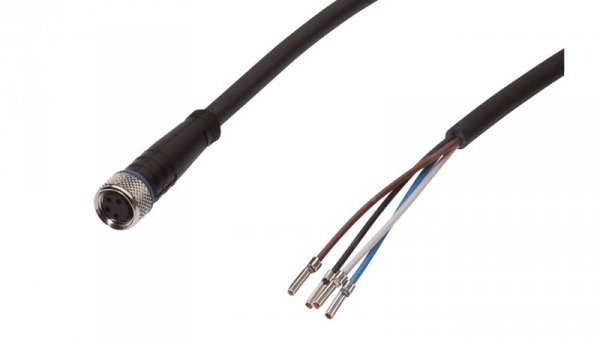 Kabel konfekcjonowany jednostrony złącze M8 żeńskie 4-pinowe proste wolny koniec przewodu 4x0,34mm² 10m TPU IP67 250V VKA00375