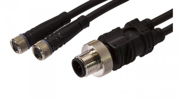 Złącze do samokonfekcjonowania 2xM8 żeńskie 3-pinowe proste M12 męskie 4-pinowe proste 3x0,34mm² IP67 VK030E84