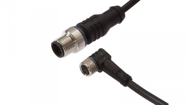 Złącze do samokonfekcjonowania M8 kątowe żeńskie 3-pinowe M12 męskie proste 3-pinowe 3x0.34mm² PUR 60V IP67 VK200F80