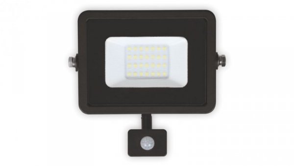 Naświetlacz LED PLATI 20W 1400lm 3000K IP44 czarny czujnik LFL104S